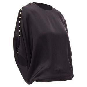 Pre Loved chloe Pearl Embellished Short Sleeve Top Women black | black Tops